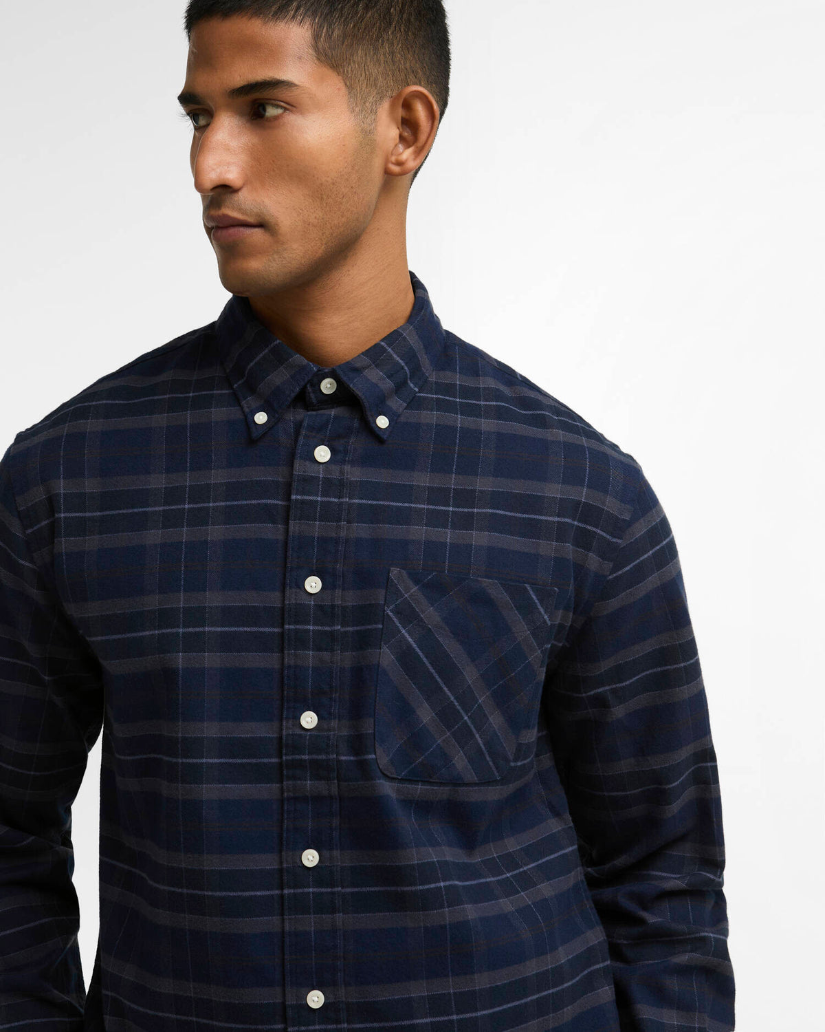 Mineral Tartan Authentic-Fit Long-Sleeved Shirt