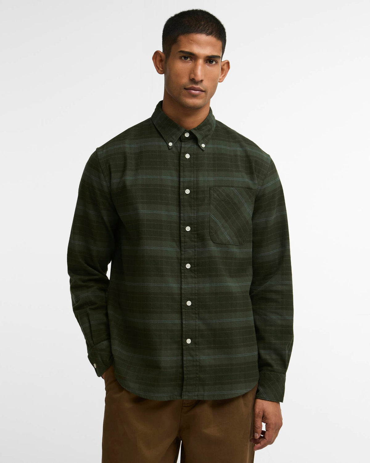 Mineral Tartan Authentic-Fit Long-Sleeved Shirt