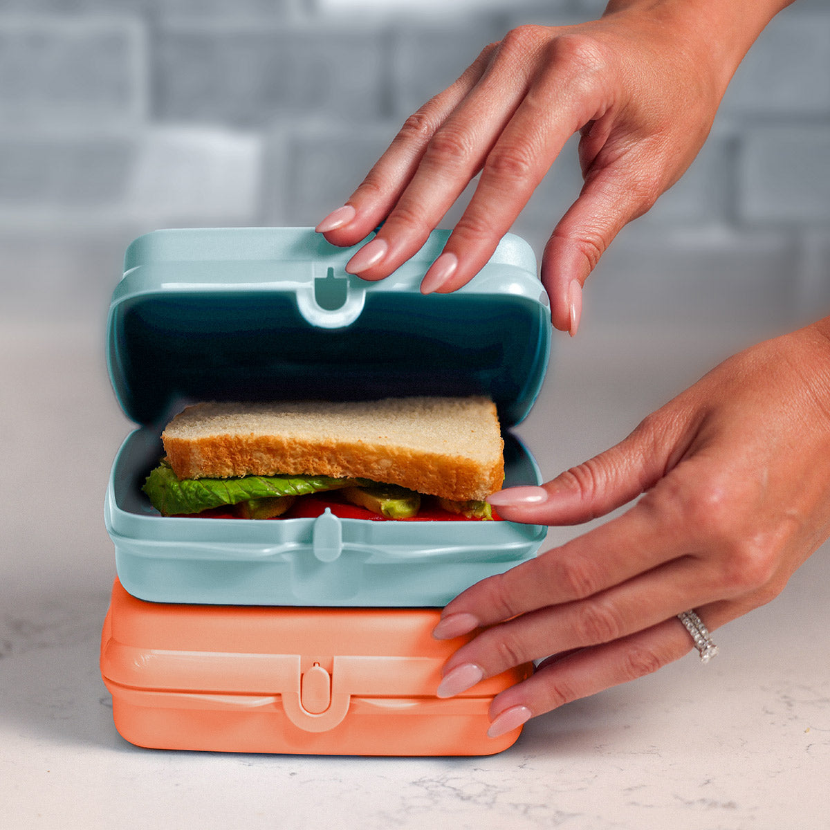Sandwich Keepers 2 EasyOpen Lunch Boxes for Kids