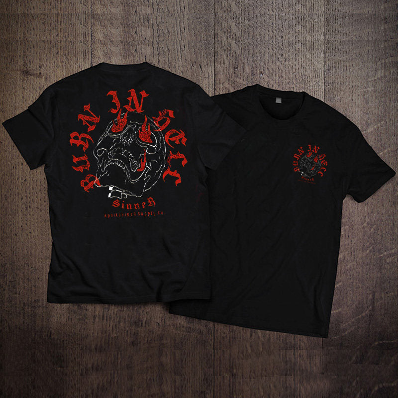 Men’s Vintage Biker Graphic Tee – Heavy Cotton Motorcycle T-Shirt-T01