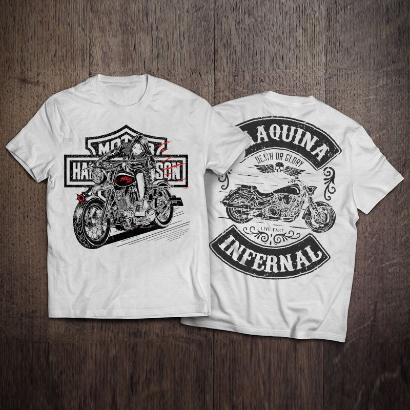 Men’s Vintage Biker Graphic Tee – Heavy Cotton Motorcycle T-Shirt-T01