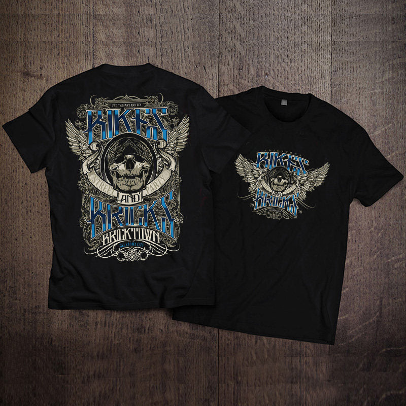Men’s Vintage Biker Graphic Tee – Heavy Cotton Motorcycle T-Shirt-T01