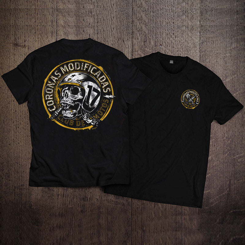 Men’s Vintage Biker Graphic Tee – Heavy Cotton Motorcycle T-Shirt-T01