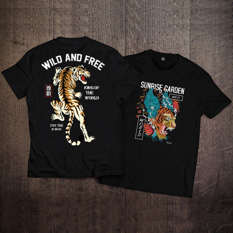 Men’s Vintage Biker Graphic Tee – Heavy Cotton Motorcycle T-Shirt-T01