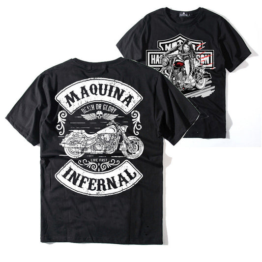 Men's Pure Cotton Vintage Biker Graphic T-Shirt - T01