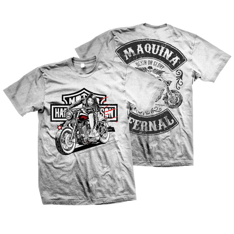 Men’s Vintage Biker Graphic Tee – Heavy Cotton Motorcycle T-Shirt-T01