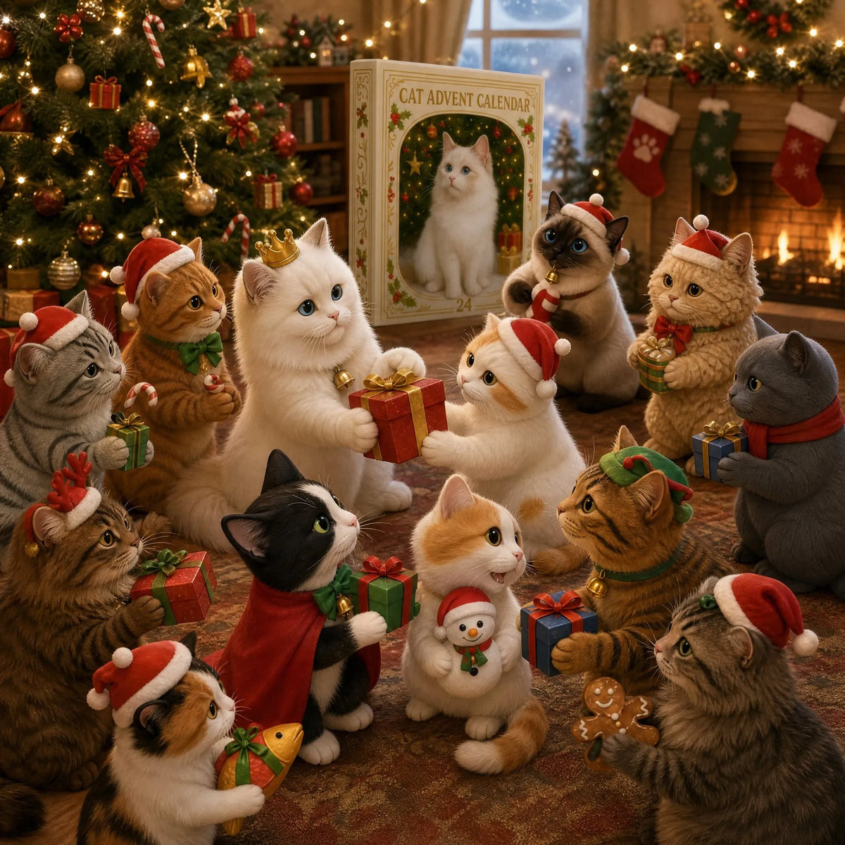 🎄💥Advent Calendar 2026 Cat Advent Calendar - Giftfor Adults Friends CatOwners and Lovers Christmas Holiday Countdown Gift🐈(Single-sided printing)