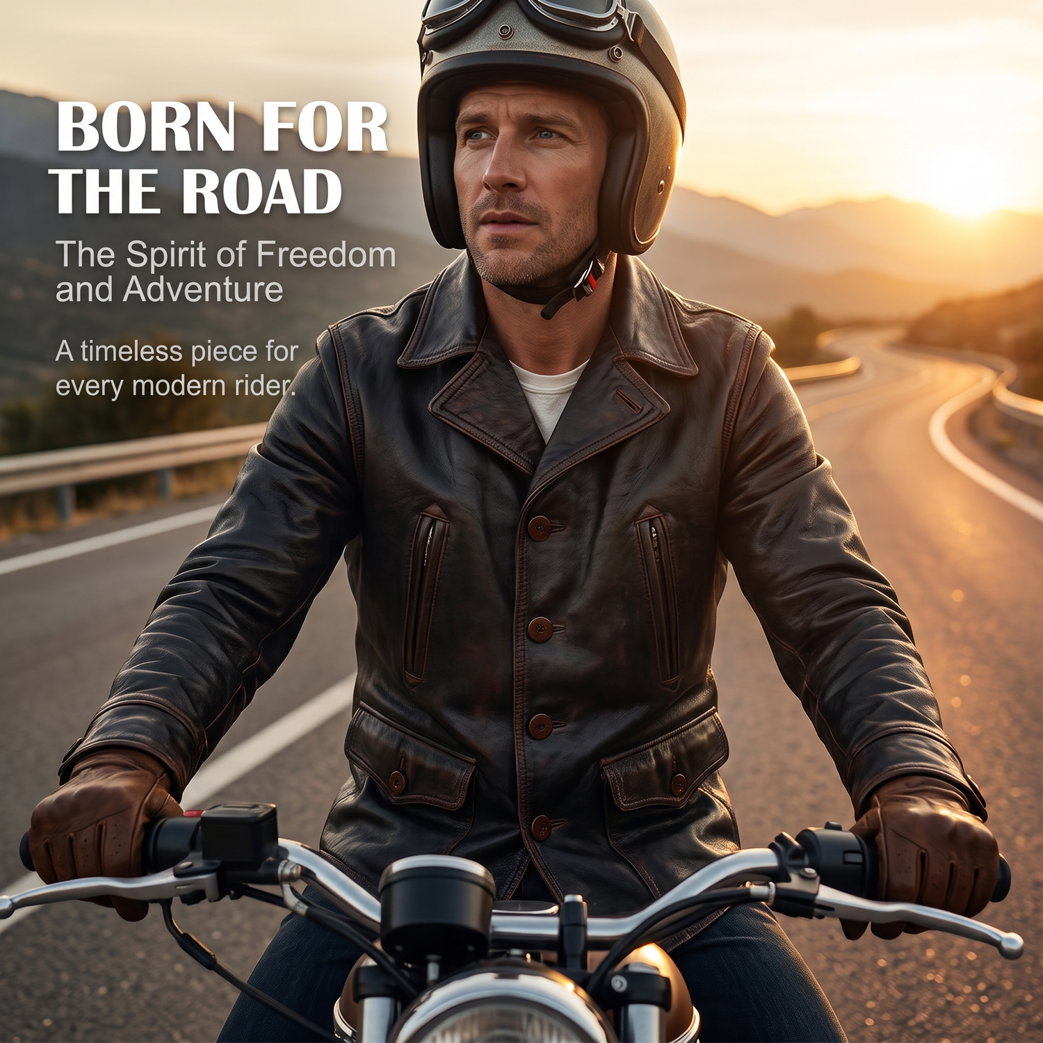 American Dispatcher Horsehide Leather Motorcycle Jacket-J21