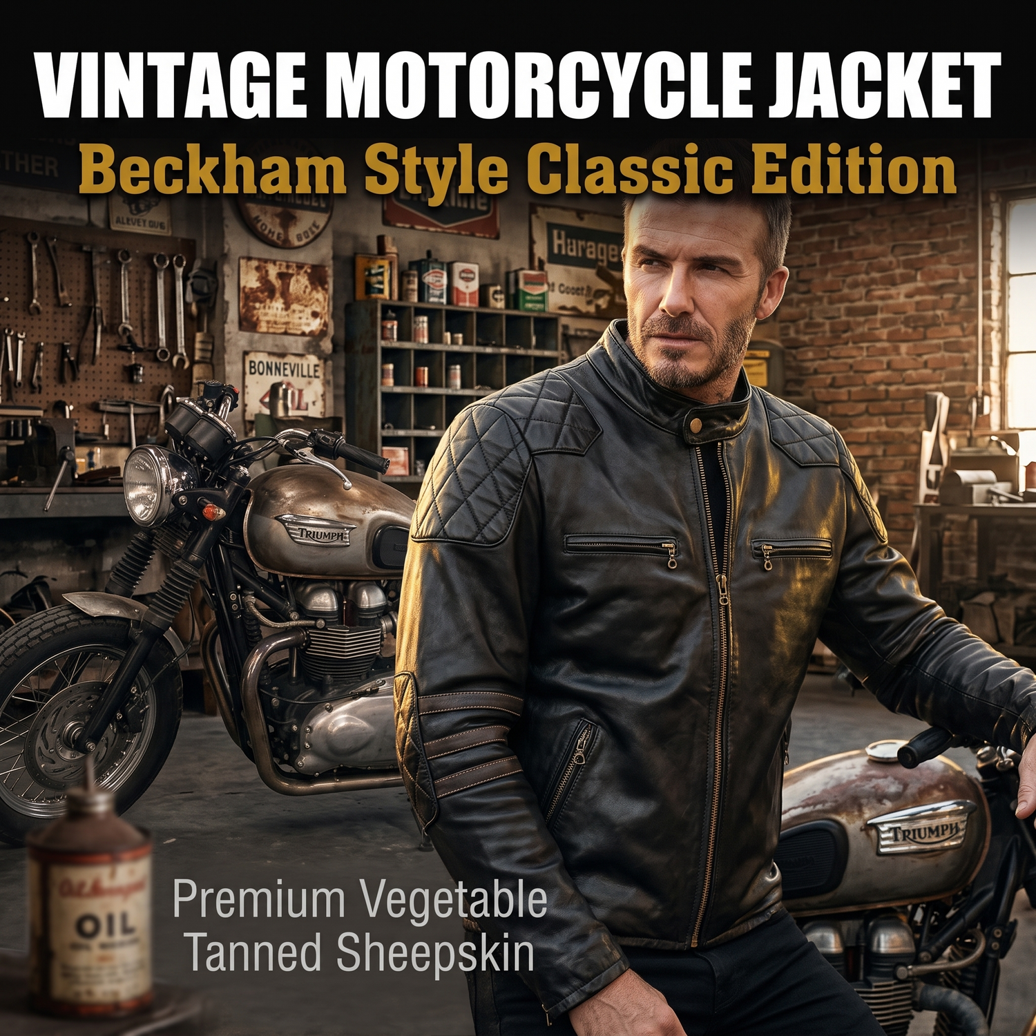 Beckham same leather jacket-J08