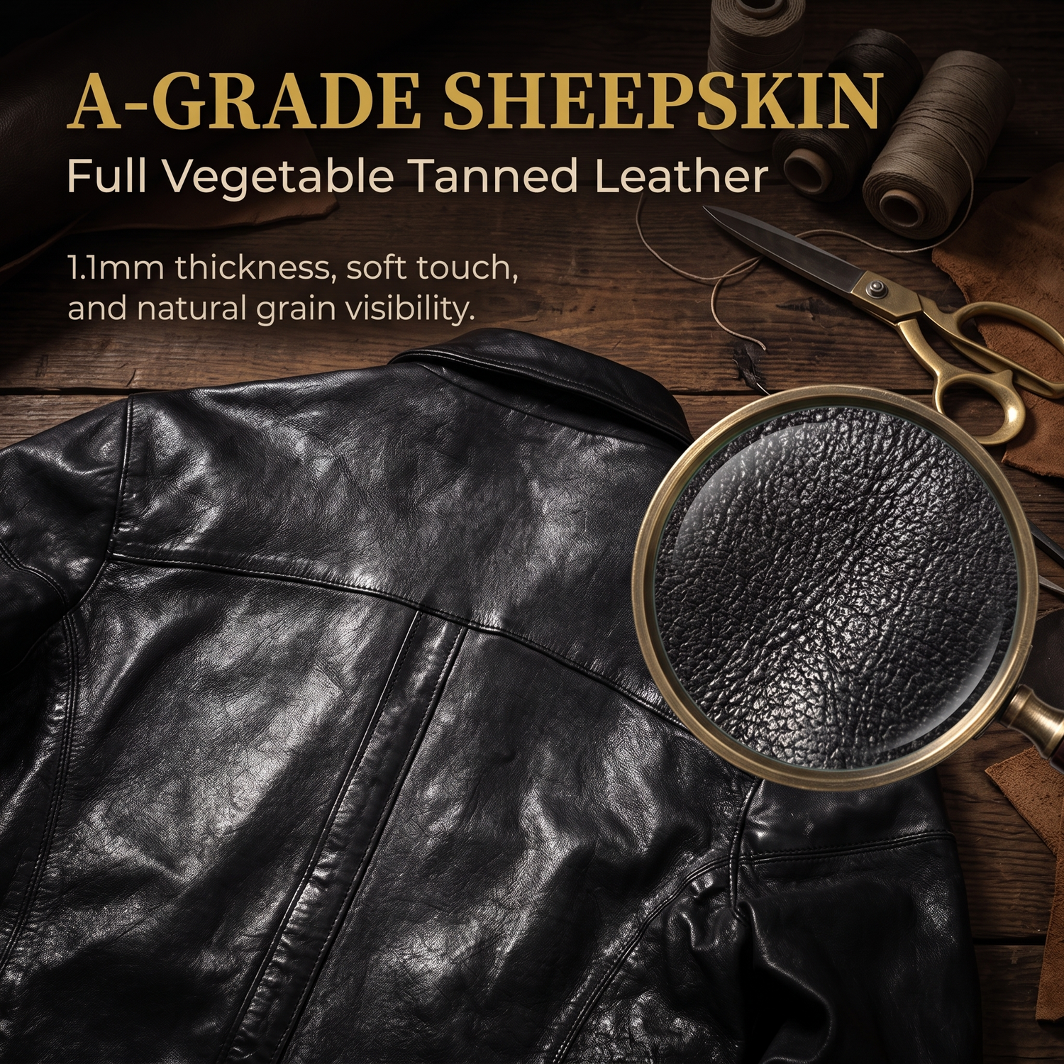 Luxury Vintage Casual Genuine Leather Jacket - J25
