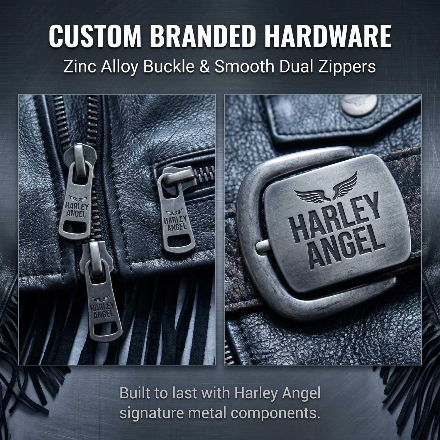 HARLEY ANGEL Harley Angel tassel cowhide leather jacket-J17