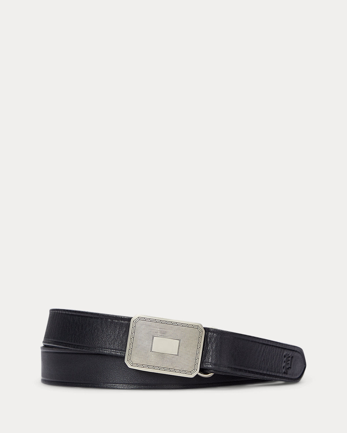 Engine Turned¨CBuckle Leather Belt