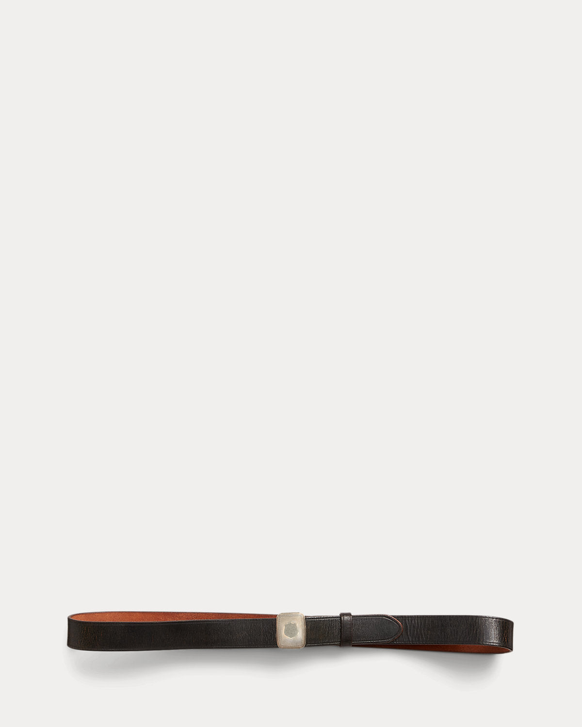 Slider-Buckle Leather Belt