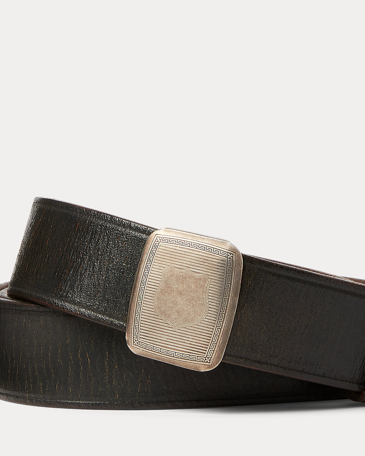 Slider-Buckle Leather Belt