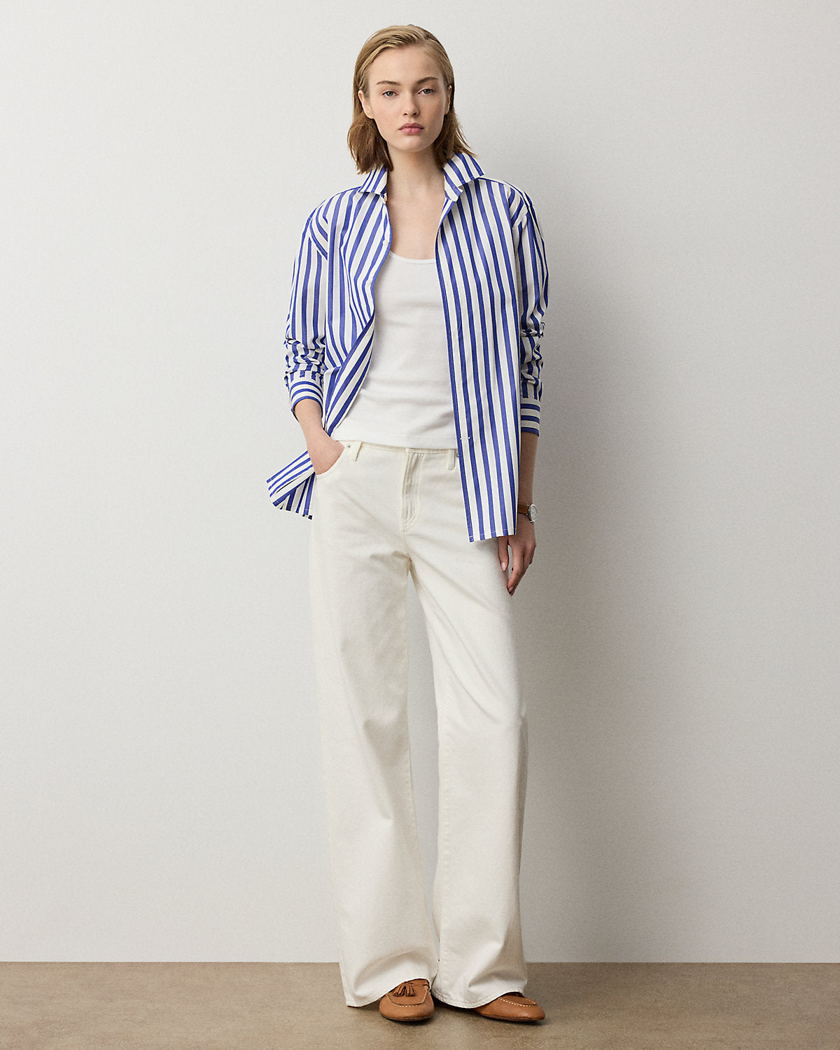 Capri Relaxed Fit Striped Cotton Shirt