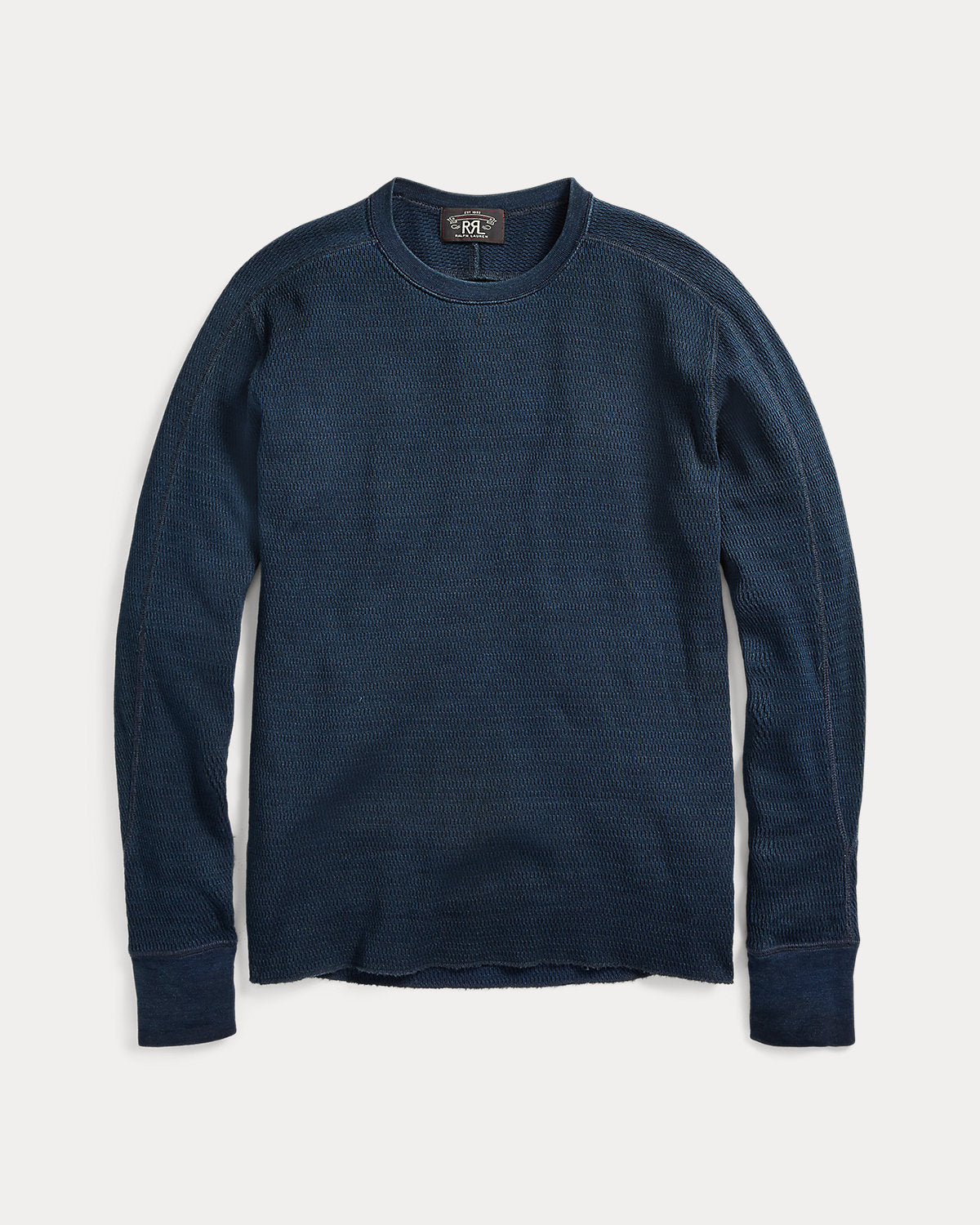 Indigo Jacquard-Knit Crewneck