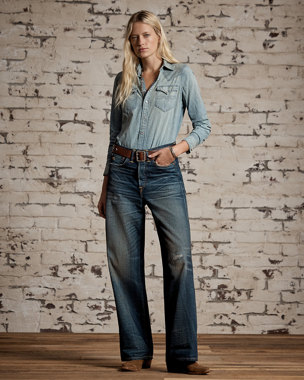 Indigo Denim Western Shirt