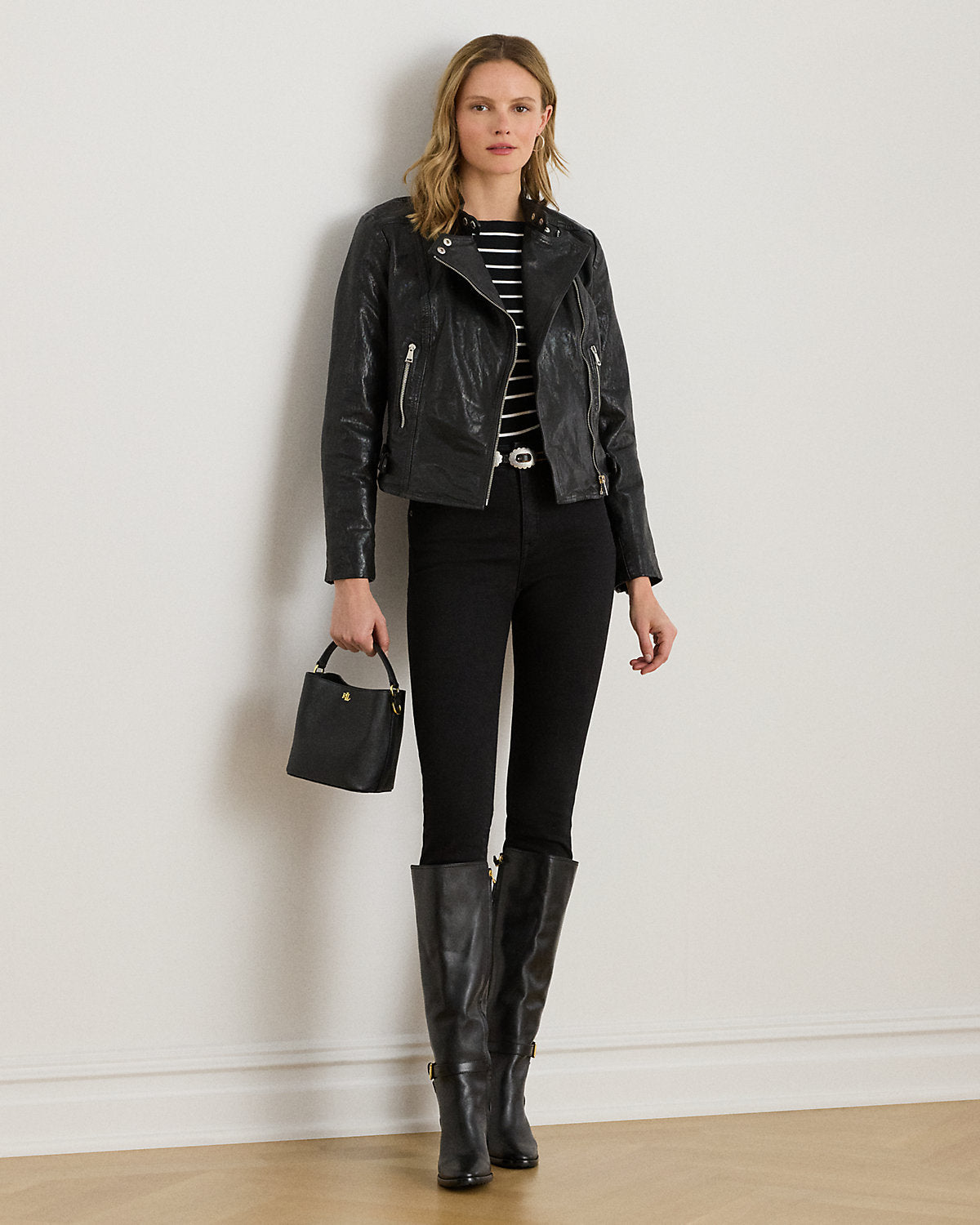 Burnished Leather Moto Jacket