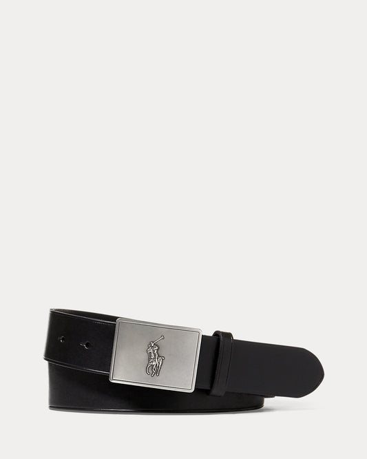 Pony Plaque Leather Belt