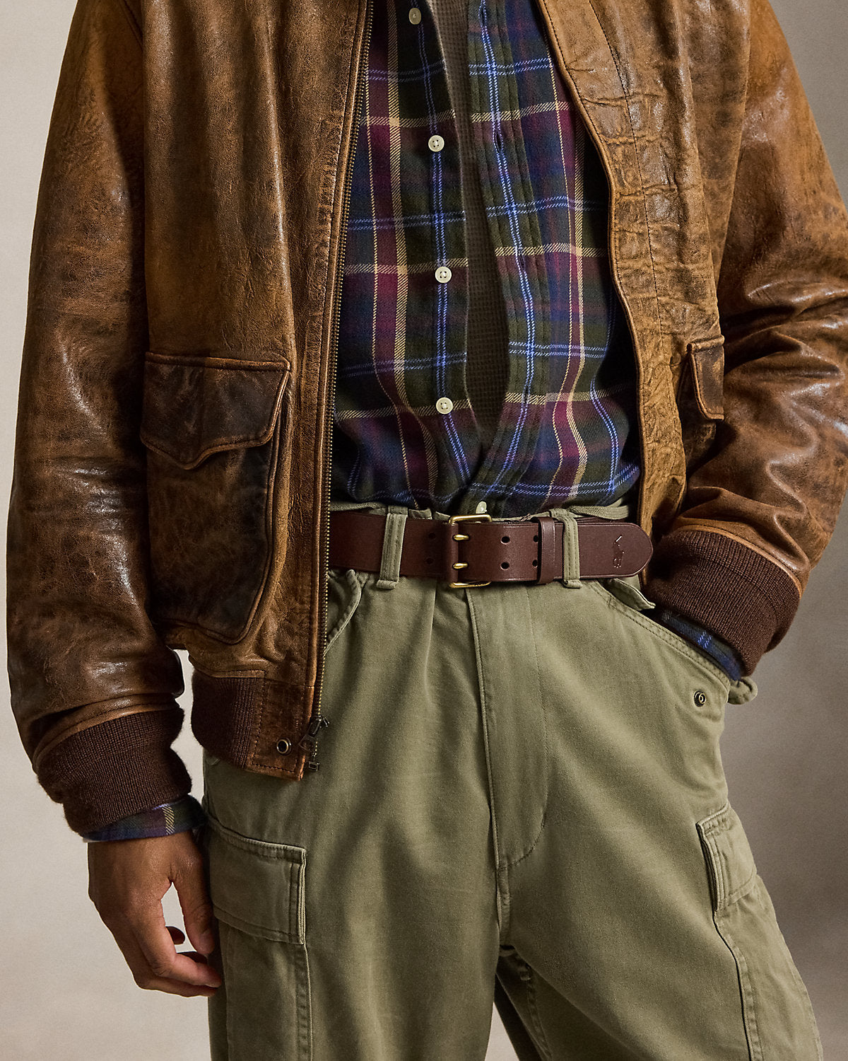 Double-Prong Leather Belt