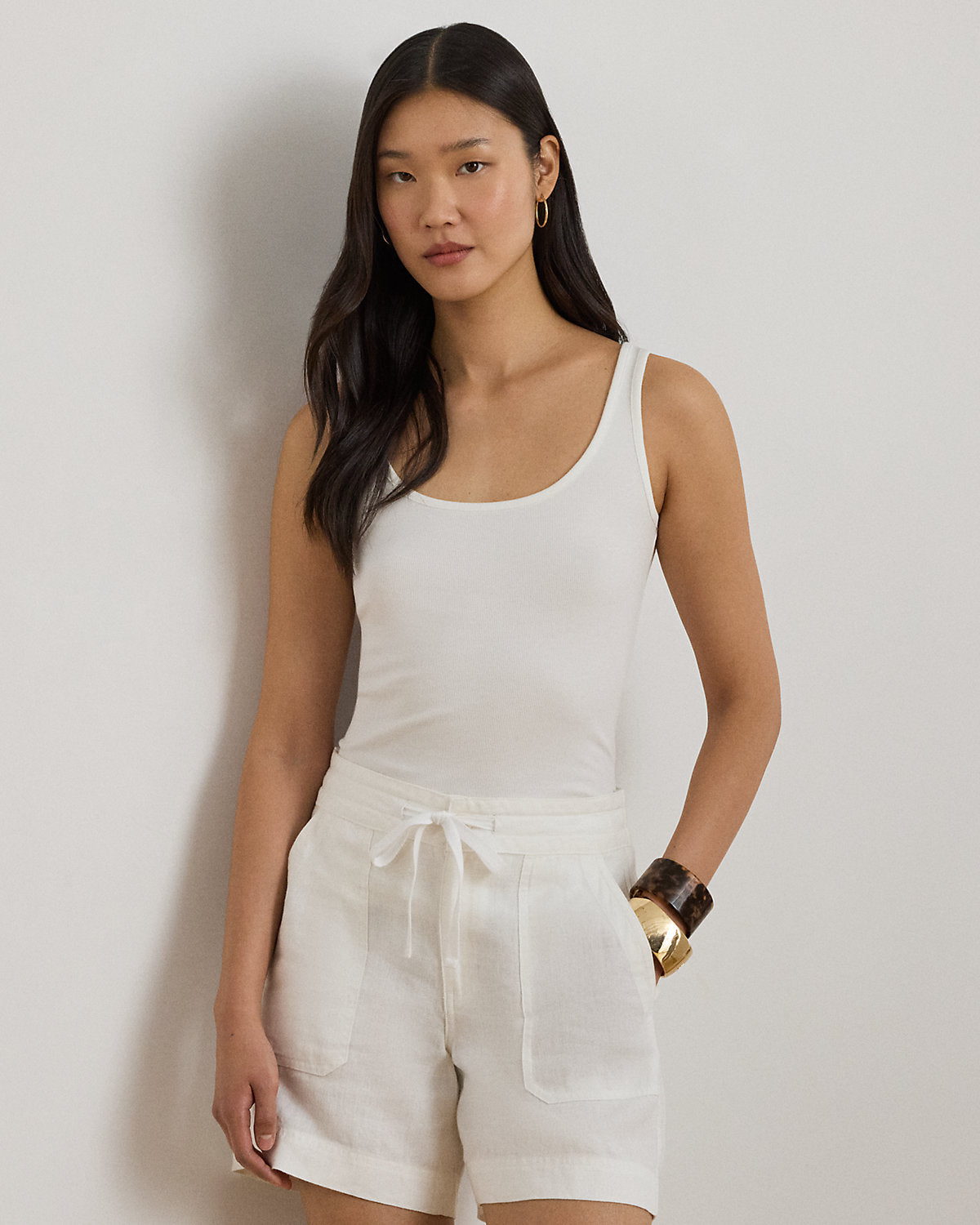 Stretch Cotton Tank Top