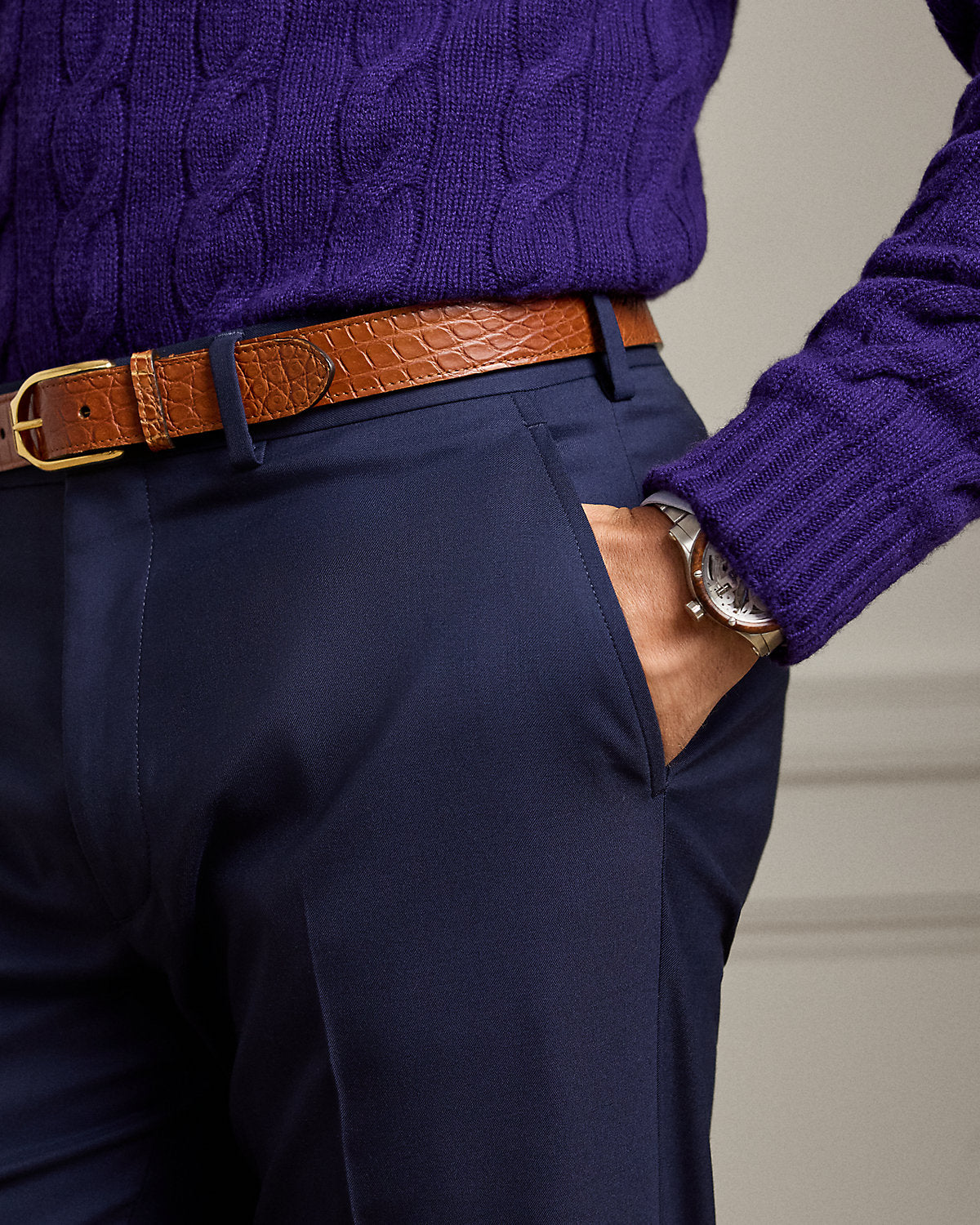 Gregory Hand-Tailored Wool Serge Trouser