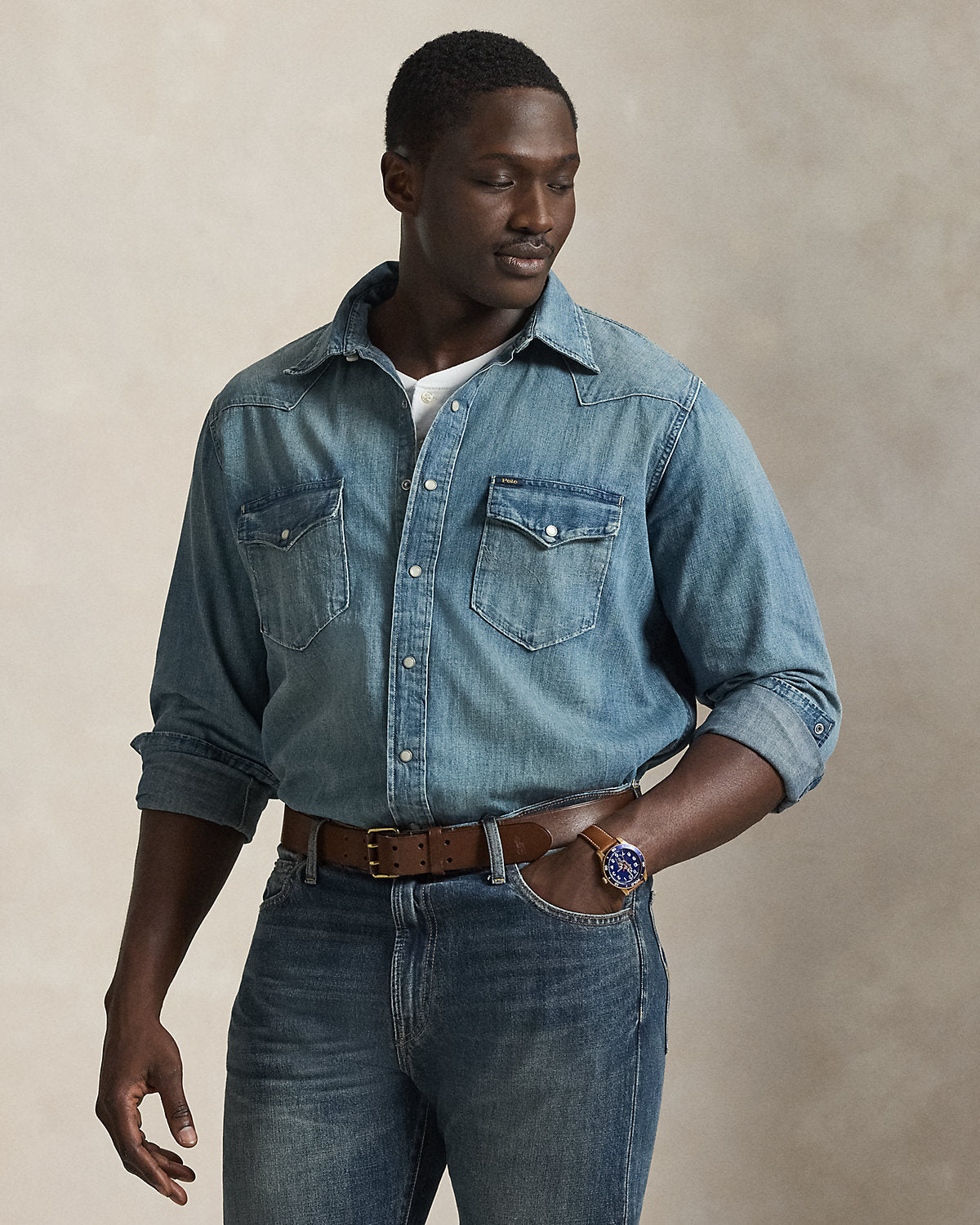 Indigo Twill Western Shirt