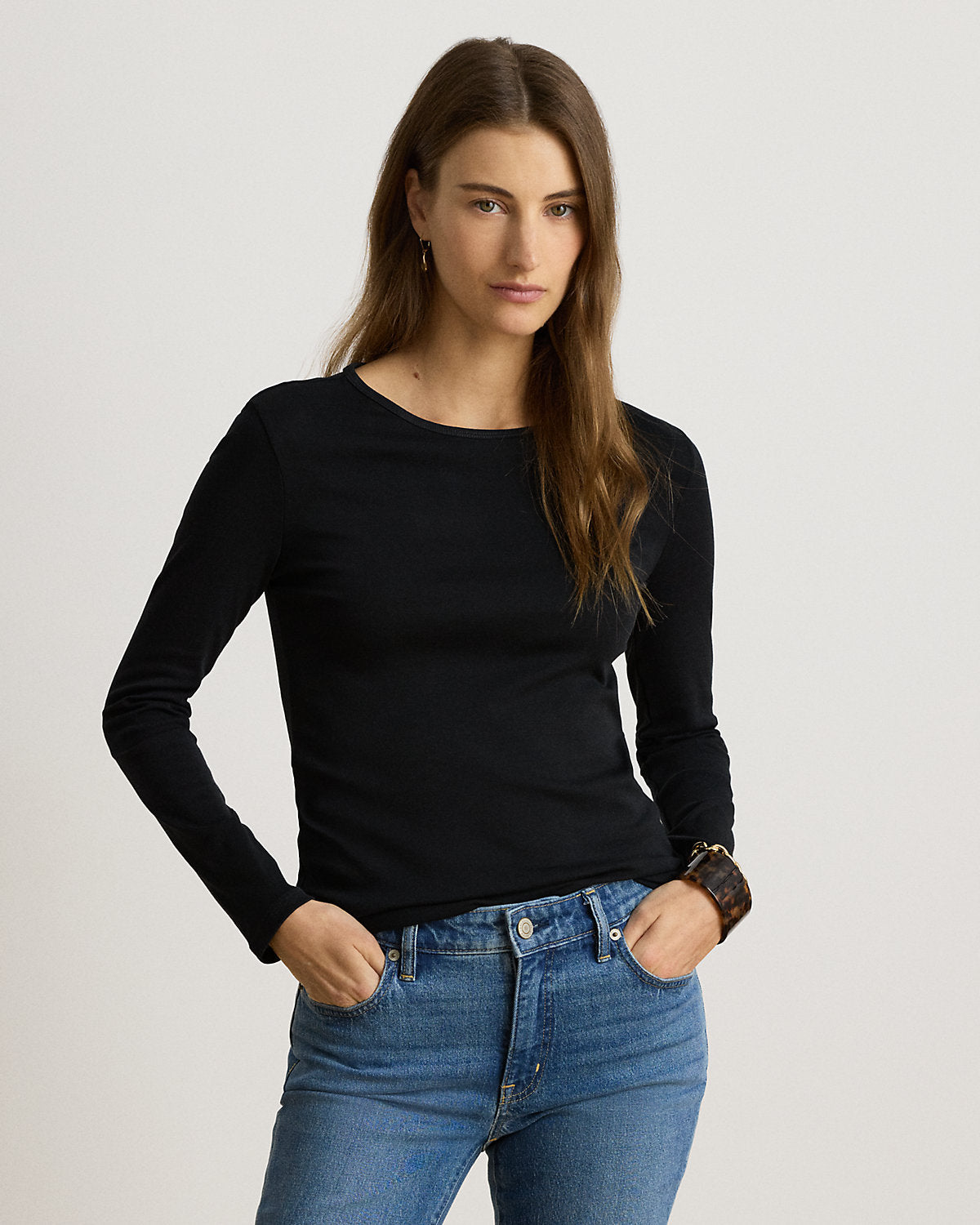 Stretch Cotton Long-Sleeve Tee