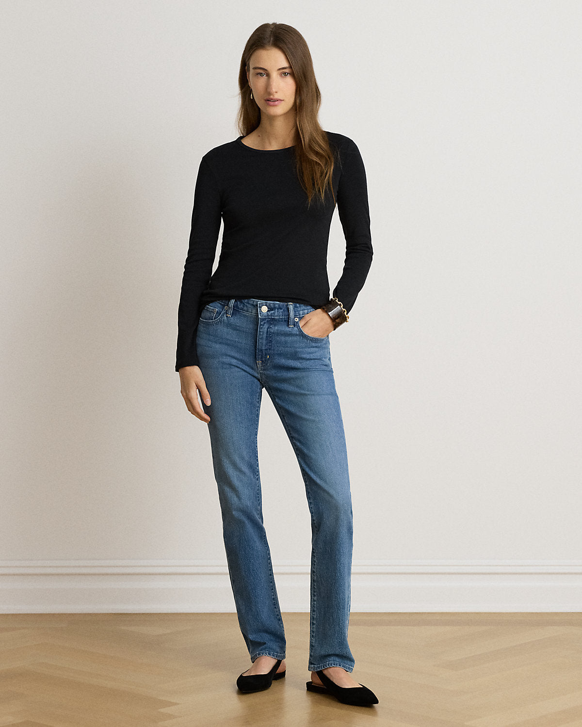 Stretch Cotton Long-Sleeve Tee