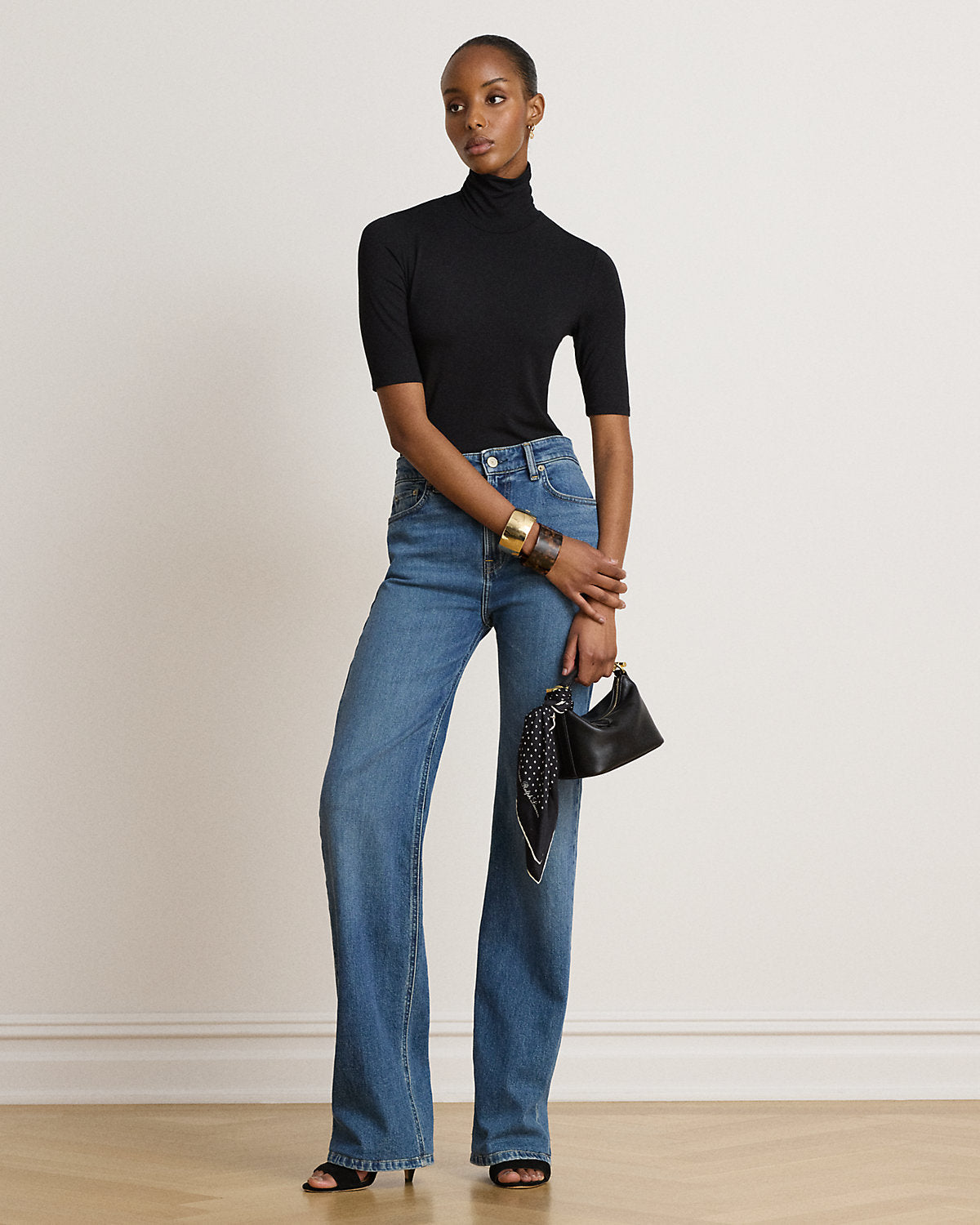 Stretch Jersey Turtleneck