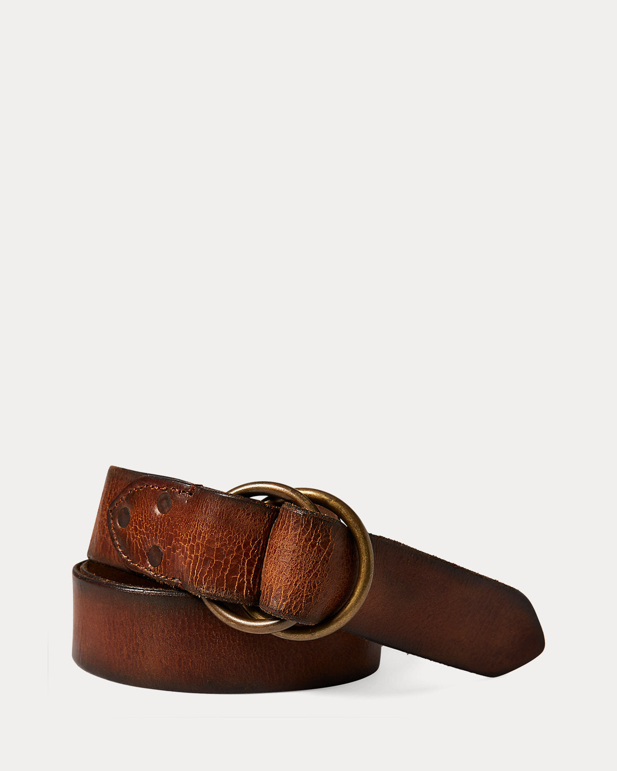 Distressed Leather Double¨CO-Ring Belt