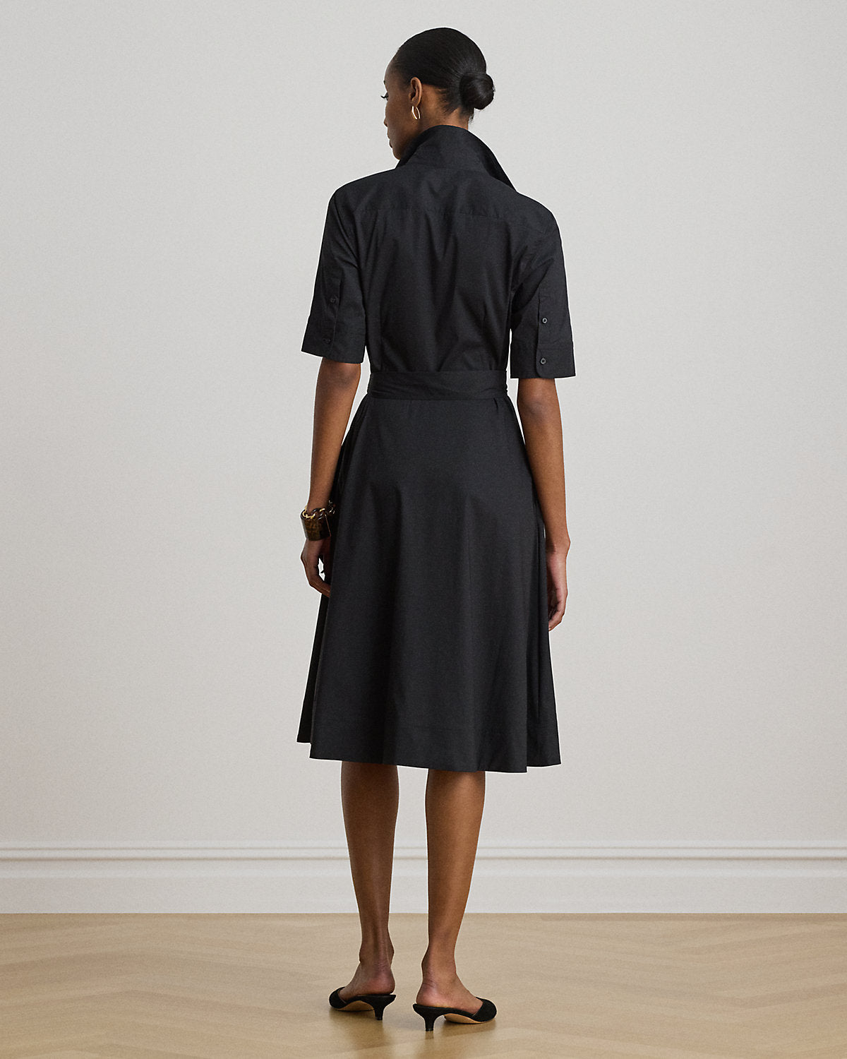 Belted Cotton-Blend Shirtdress