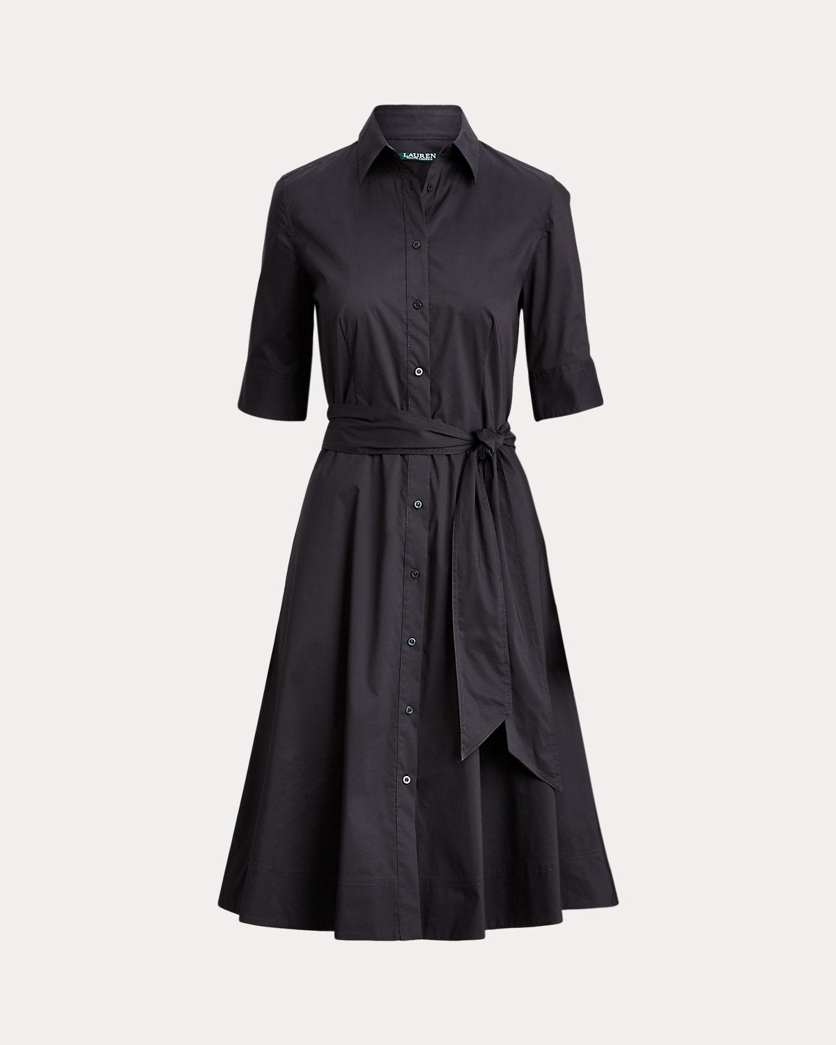 Belted Cotton-Blend Shirtdress