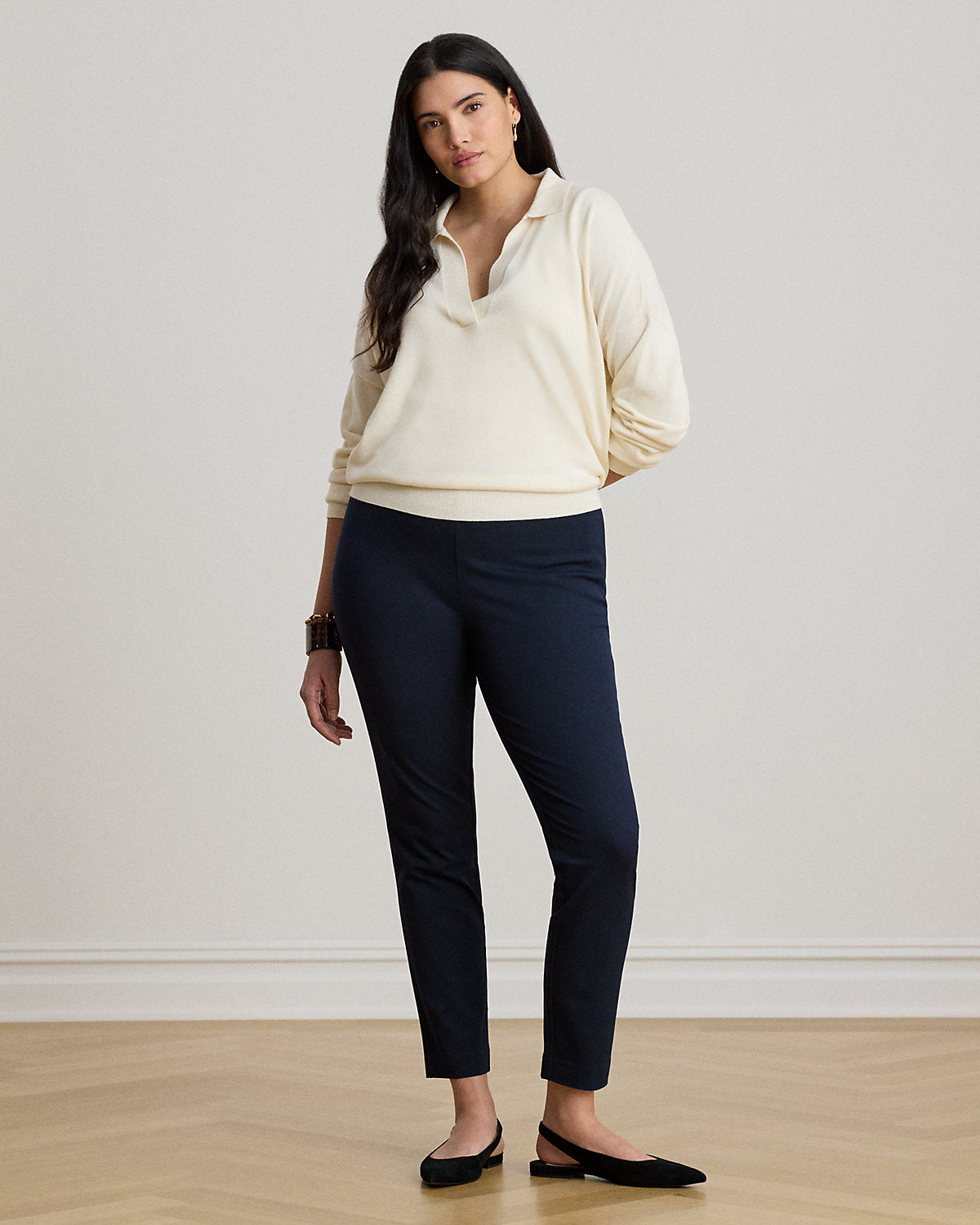 Stretch-Cotton Blend Twill Skinny Pant