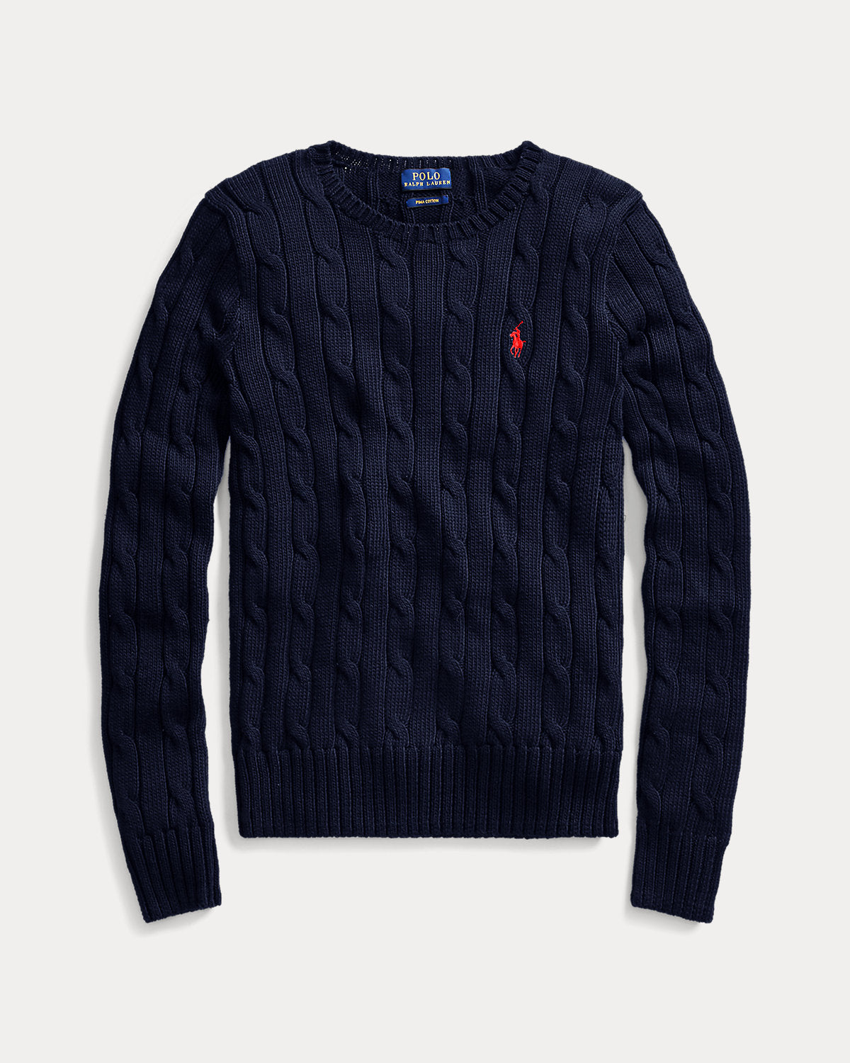 Cable-Knit Cotton Crewneck Sweater