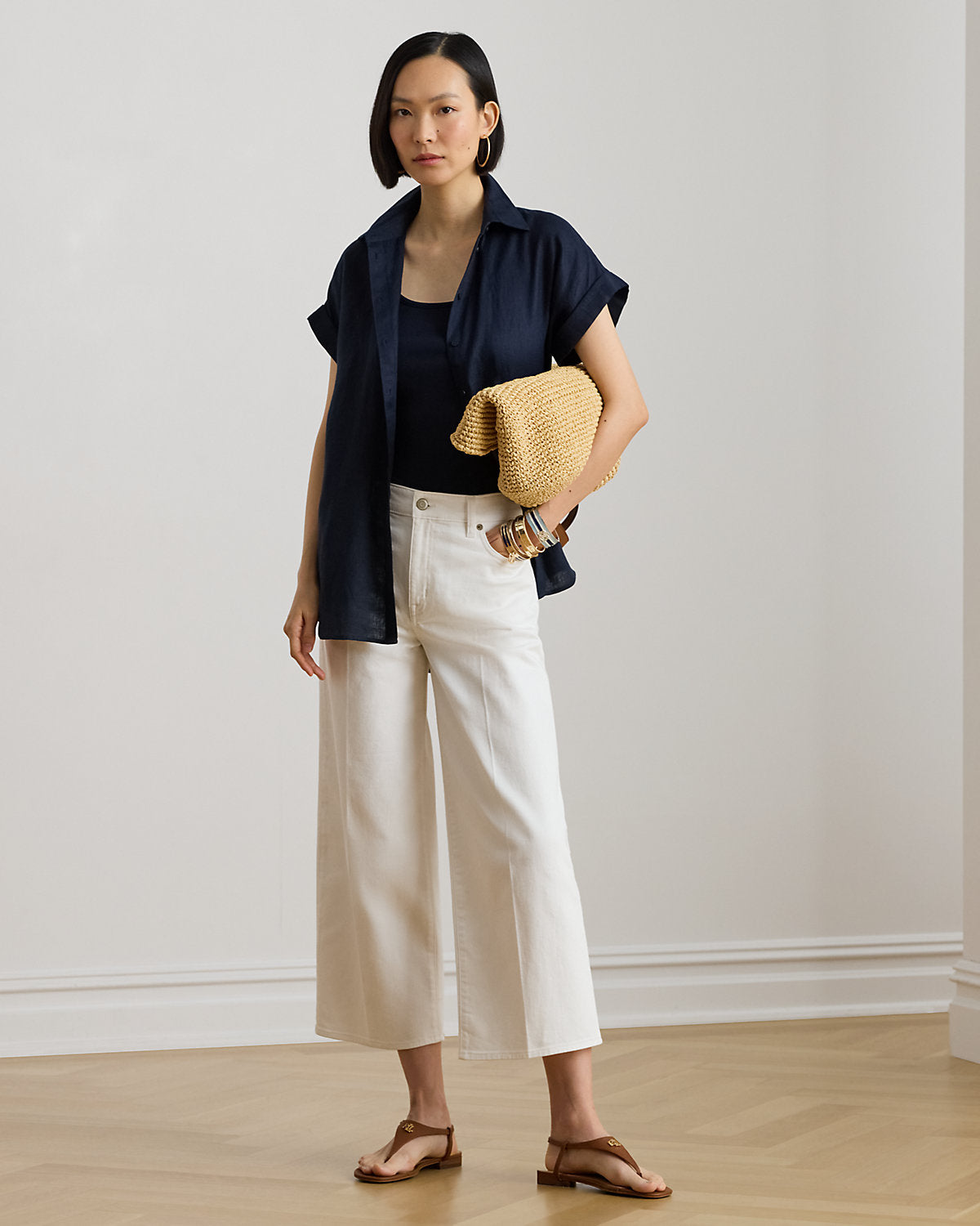 Relaxed Fit Linen Short-Sleeve Shirt