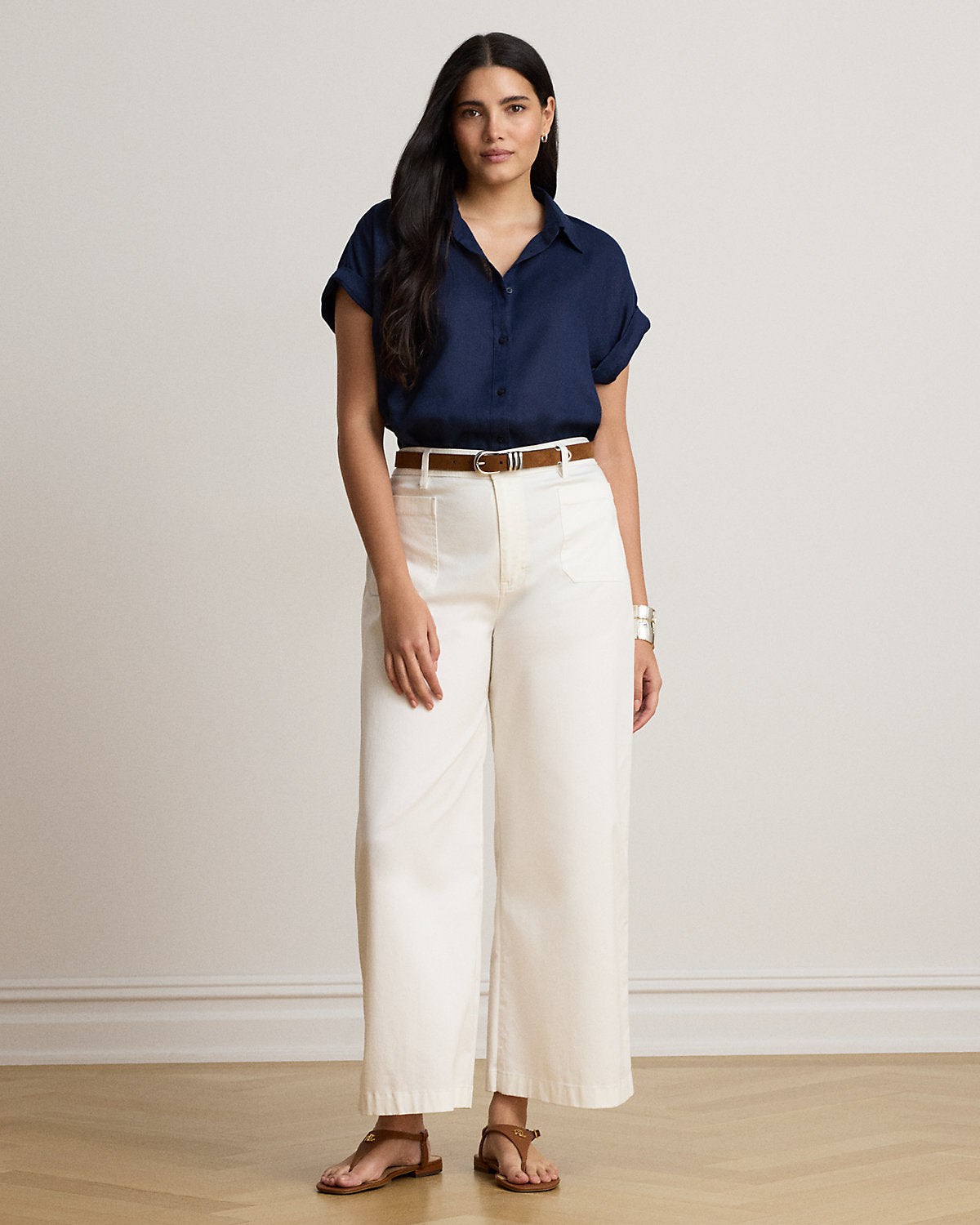 Relaxed Fit Linen Short-Sleeve Shirt