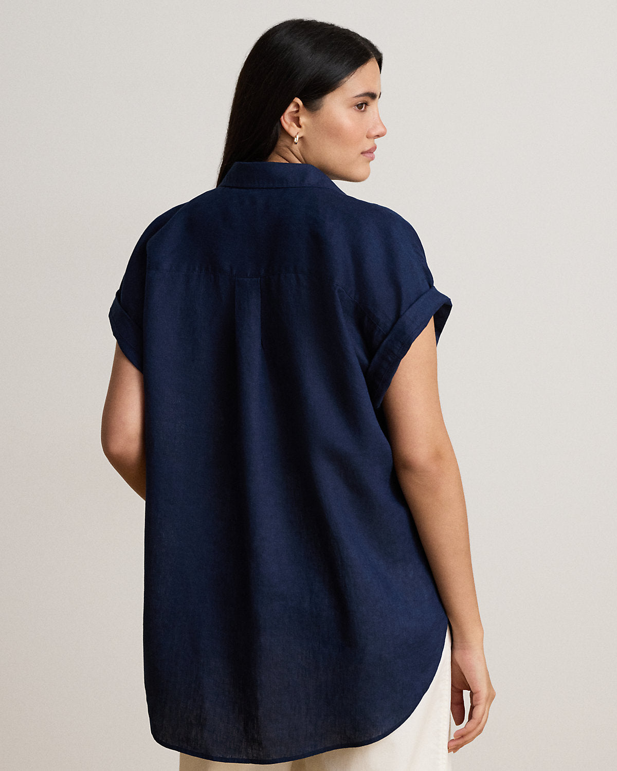 Relaxed Fit Linen Short-Sleeve Shirt