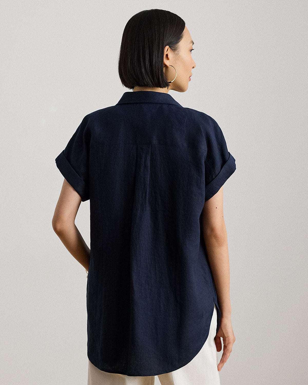 Relaxed Fit Linen Short-Sleeve Shirt