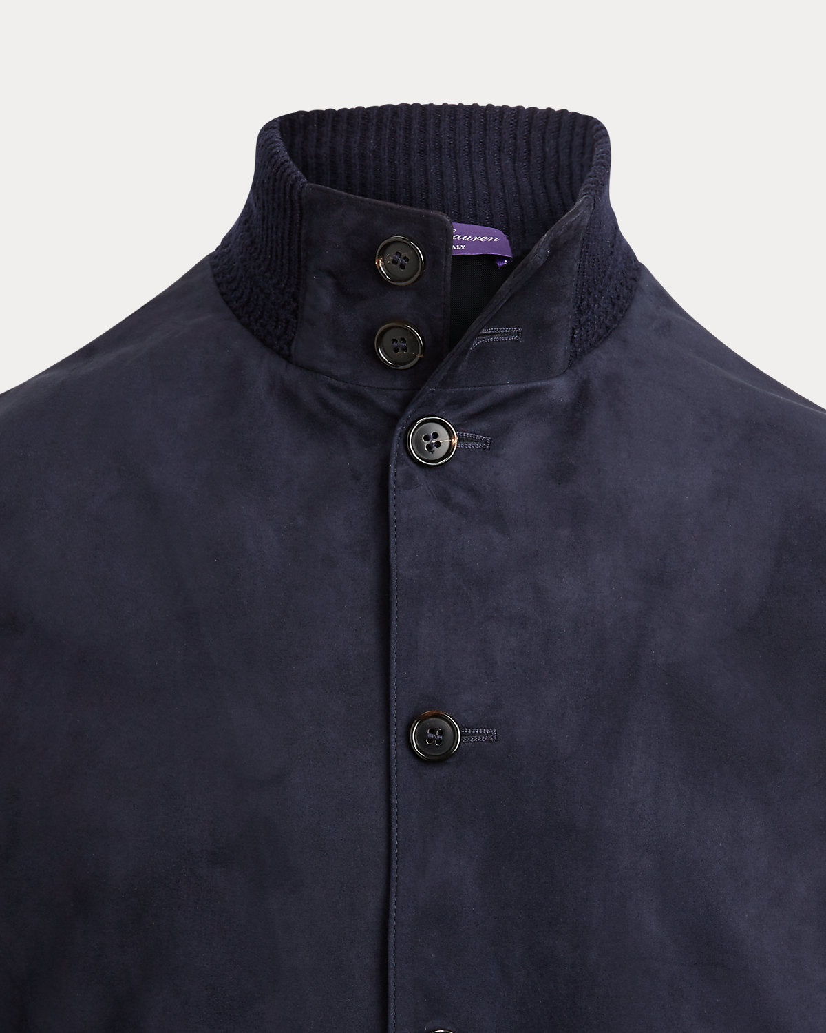 Suede-Front Cashmere Cardigan