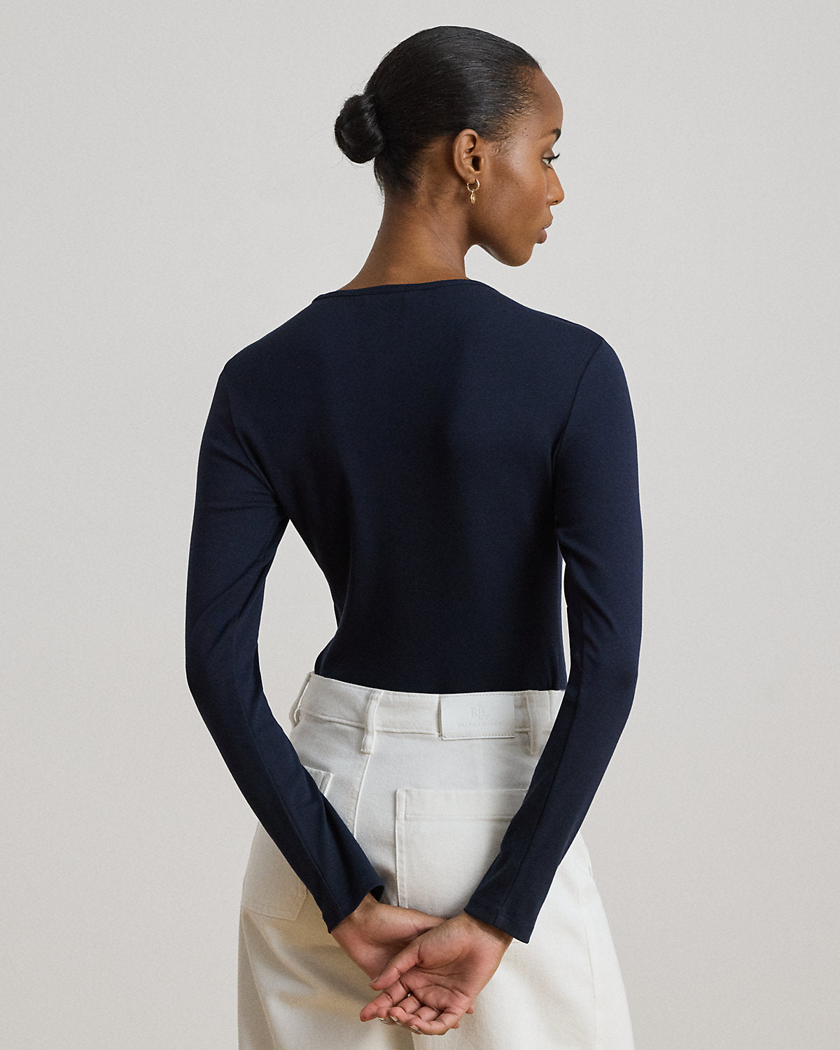 Stretch Cotton Long-Sleeve Tee