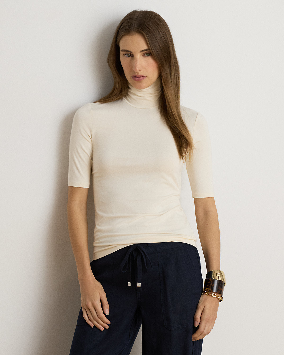 Stretch Jersey Turtleneck
