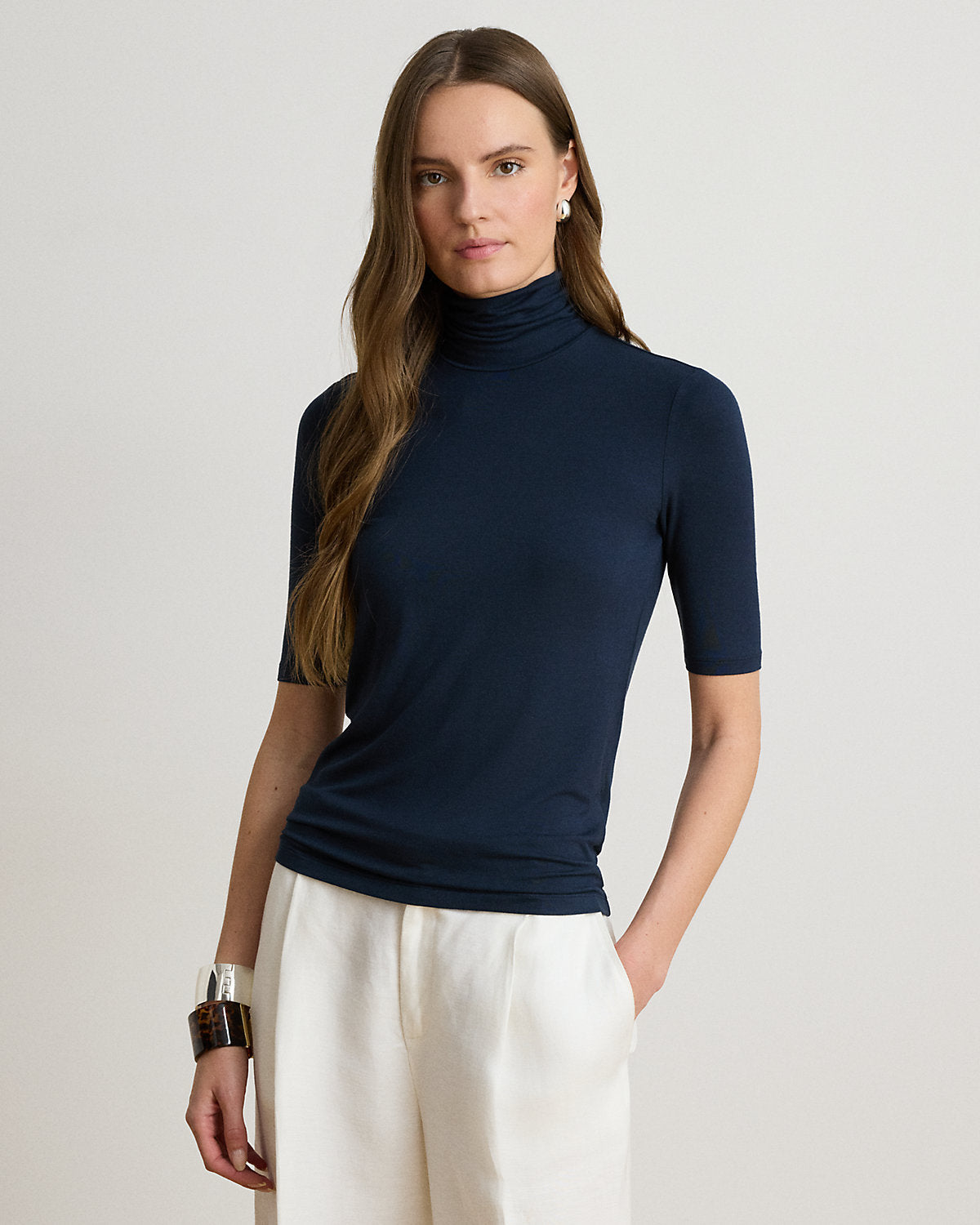 Stretch Jersey Turtleneck