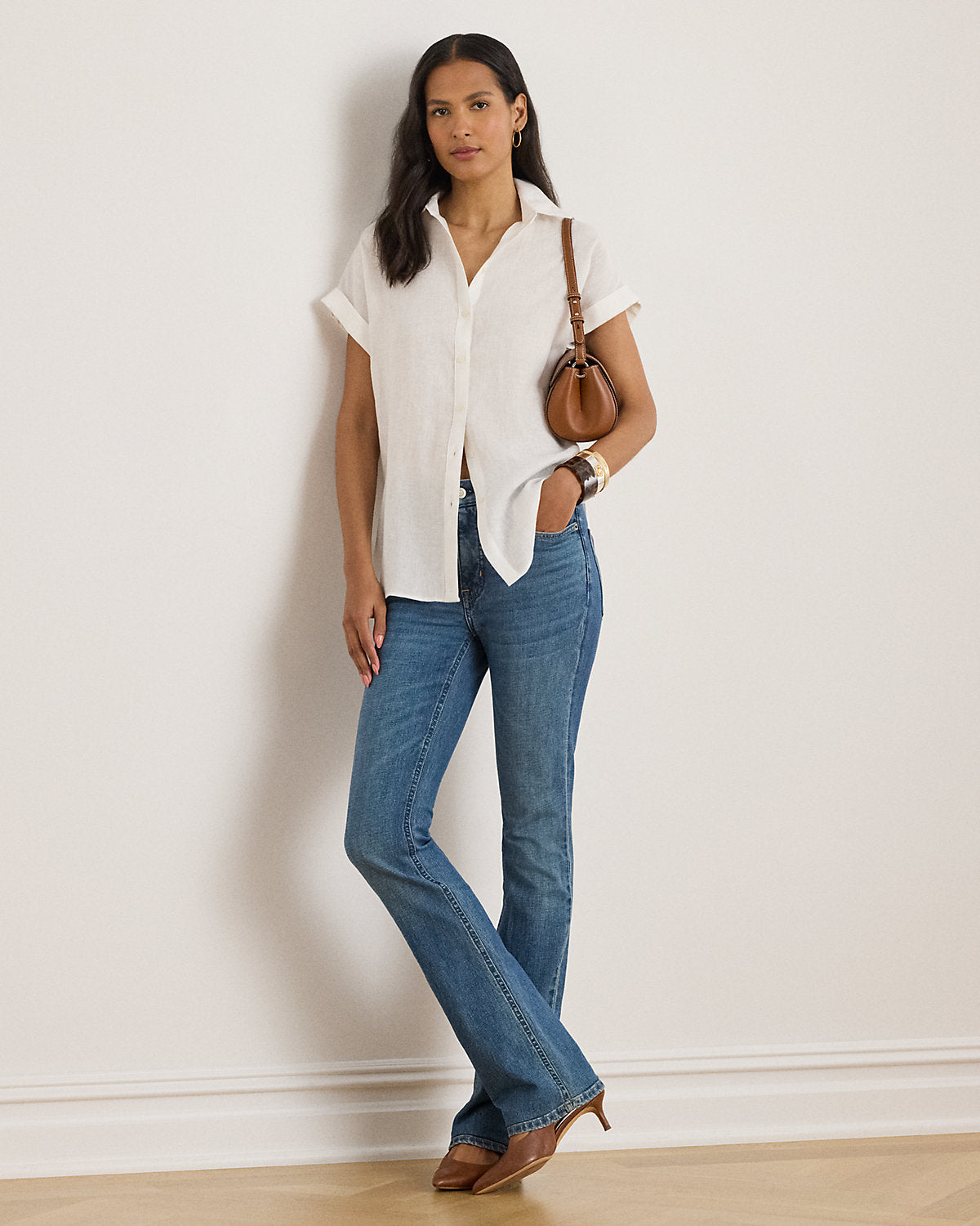 Relaxed Fit Linen Short-Sleeve Shirt