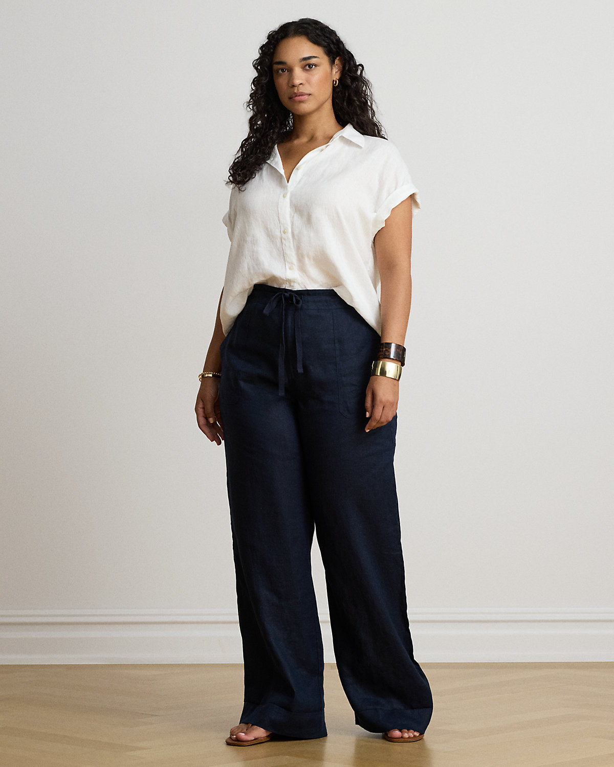 Relaxed Fit Linen Short-Sleeve Shirt