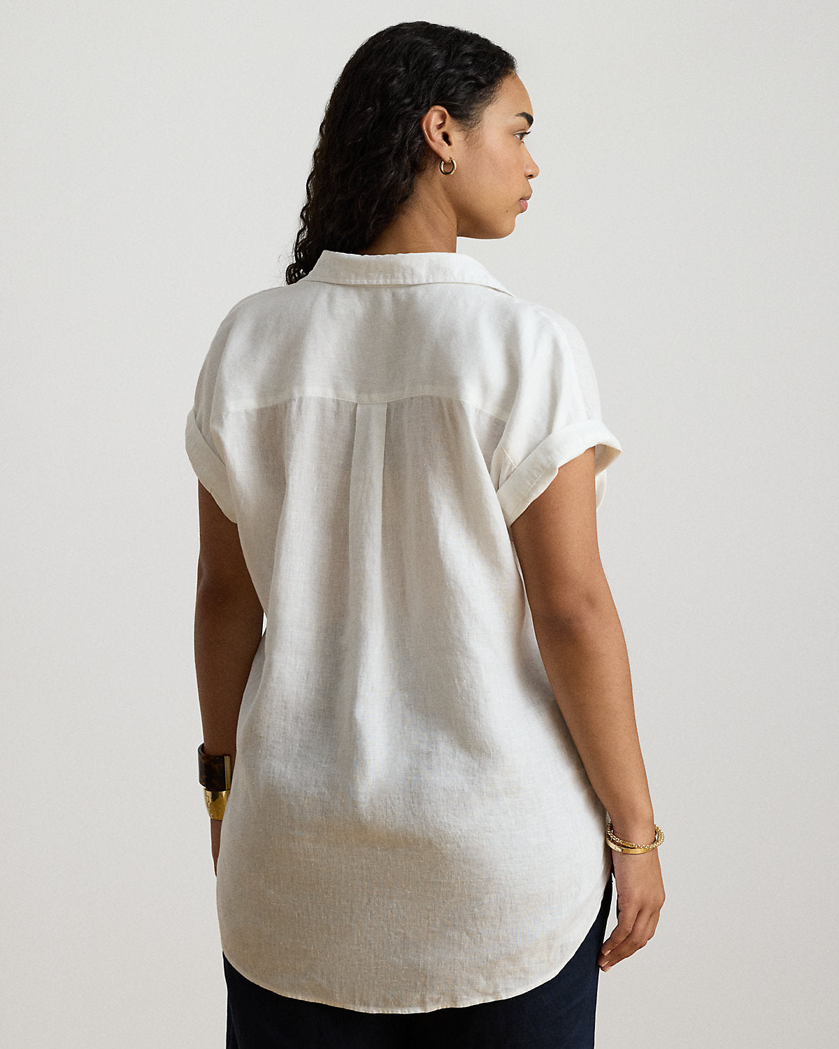 Relaxed Fit Linen Short-Sleeve Shirt
