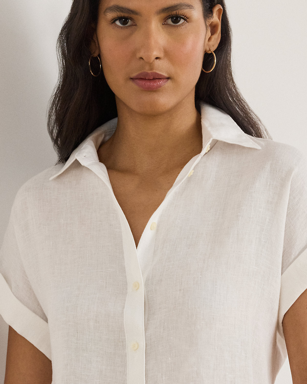 Relaxed Fit Linen Short-Sleeve Shirt