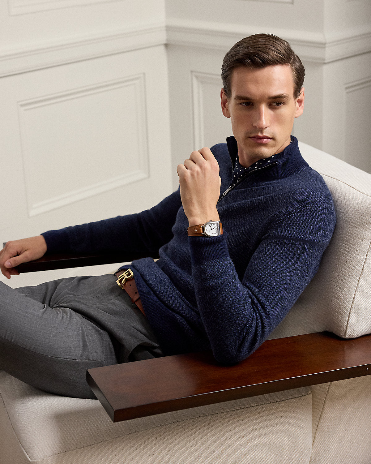 Cashmere Birdseye Quarter-Zip Sweater