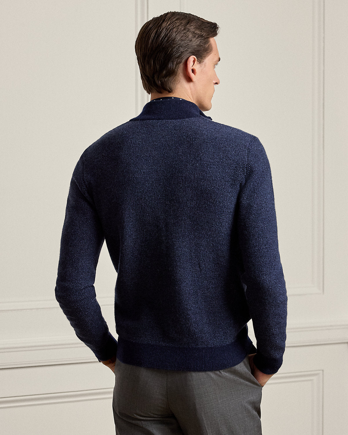 Cashmere Birdseye Quarter-Zip Sweater