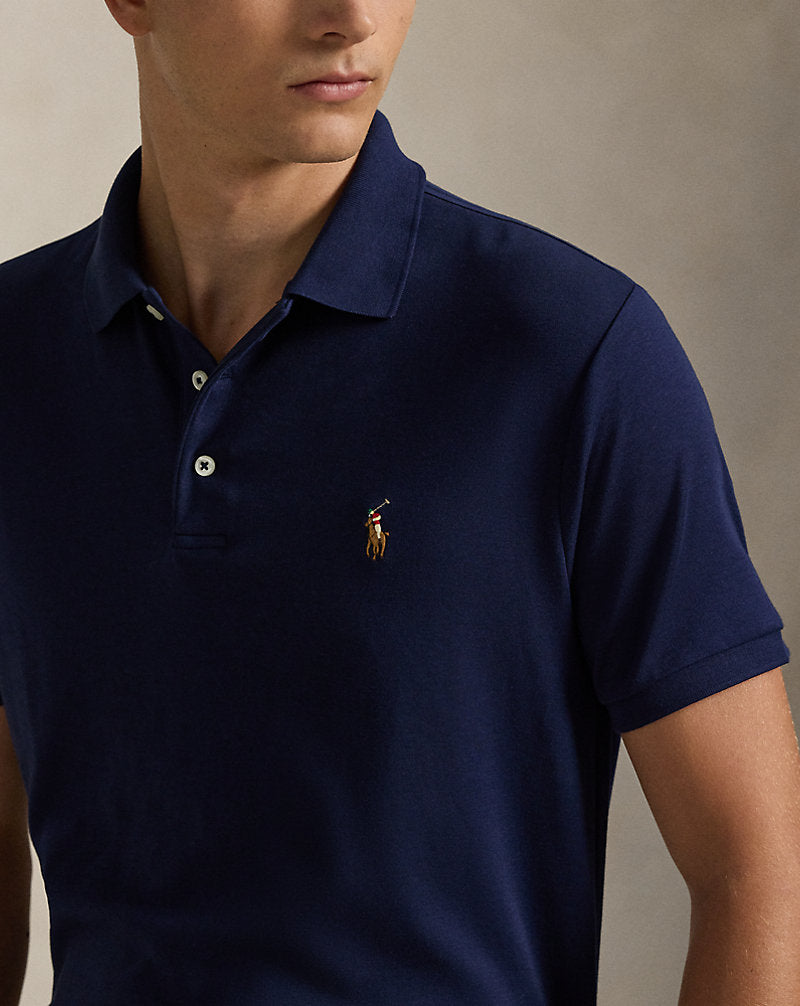 Custom Slim Fit Soft Cotton Polo Shirt Refined Navy